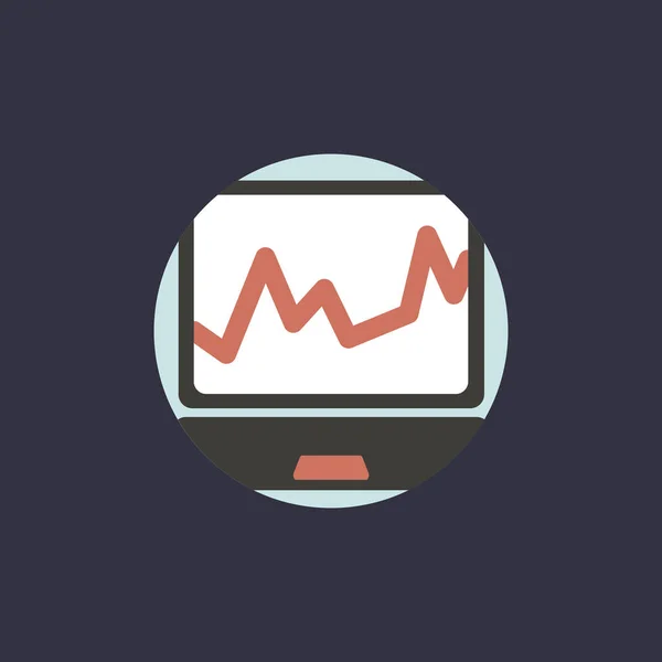 Gráfico de negócios na tela do laptop — Vetor de Stock