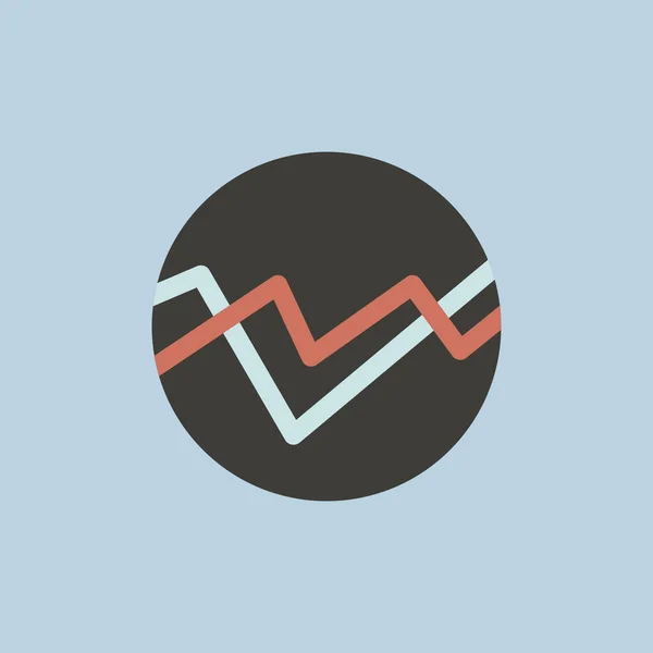 Ícone gráfico de negócios em círculo — Vetor de Stock