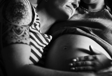 Bir çocuk bekliyor bir lgbt çift, orijinal photoset