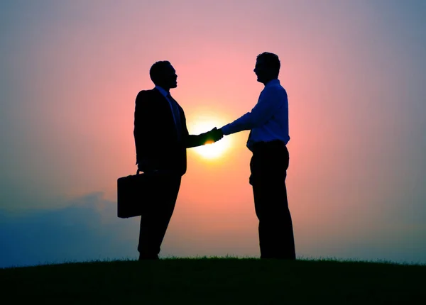Business Handshake Gruß Abkommen Konzept Originelle Fotosets — Stockfoto