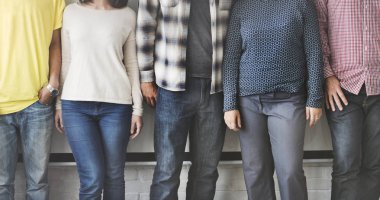 çeşitli grup casual giyim insan kısmi görünümü