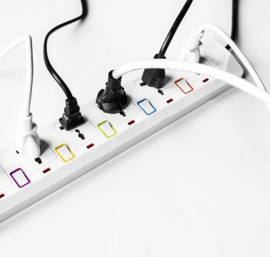 Beyaz, özgün izole elektrik güç kaynağı tak photoset