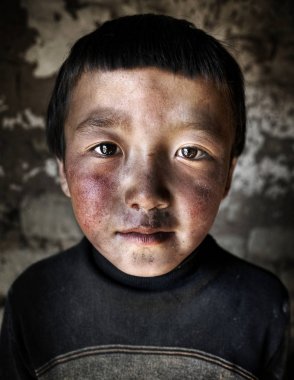 Portresini mongol çocuk, özgün photoset