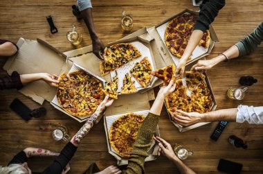 İnsanlar, bir pizza partisi orijinal photoset