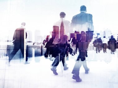 Kalabalık insan bulanık sahne yürüme acele, orijinal photoset