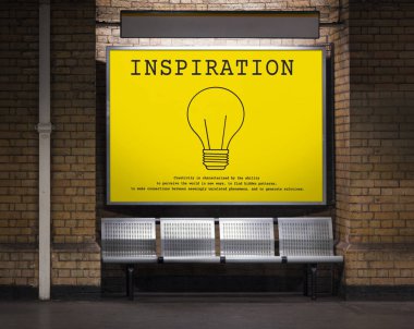 Otobüs durağı koltuklar ve reklam kurulu