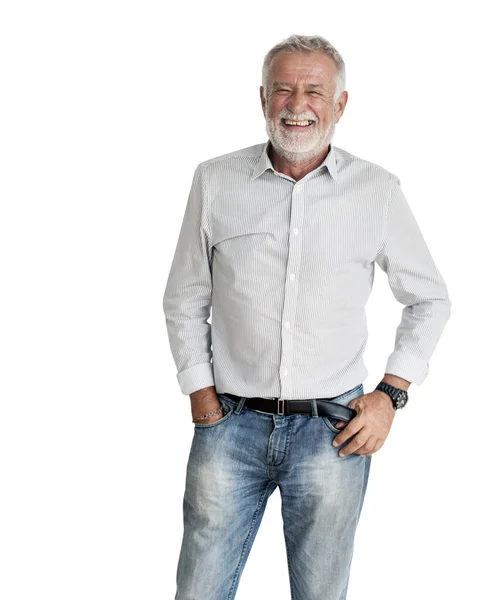 Hombre mayor sonriendo — Foto de Stock