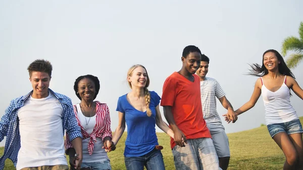Happy Diverse Young People Original Photoset — Stock Photo, Image