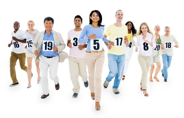 Diverse people in a race — Stock Photo, Image