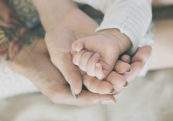 Nahaufnahme Von Familienhänden Die Sich Liebevoll Halten Originelle Fotosets — Stockfoto