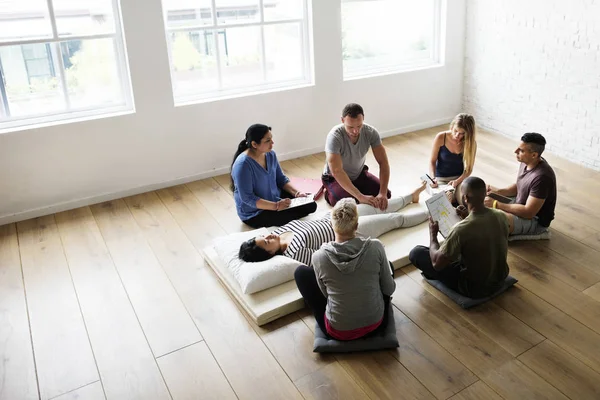 Aula Treinamento Grupo Terapia Massagem Photoset Original — Fotografia de Stock