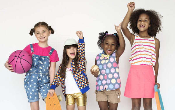 Group Portrait of a sporty girl gang, original photoset