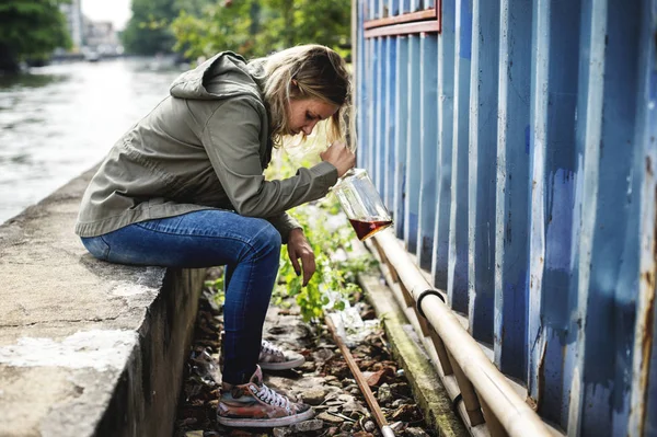 Konzept der depressiven Frau — Stockfoto