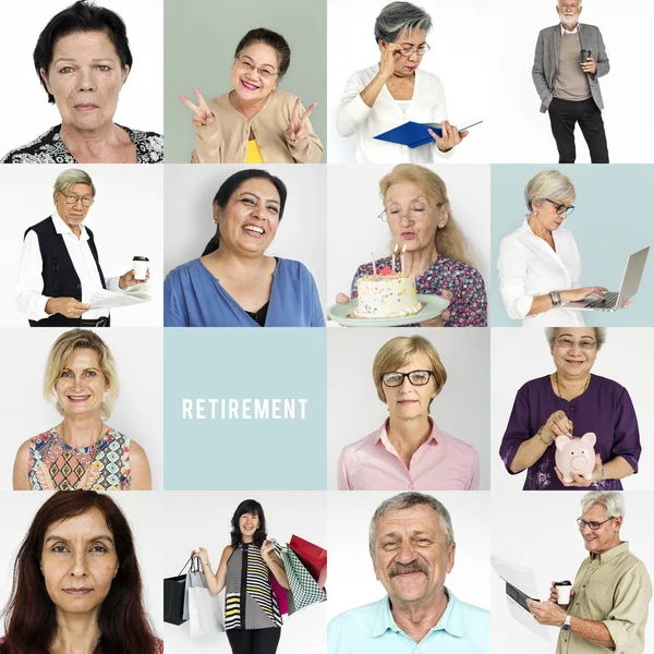 Collage of senior people — Stock Photo, Image