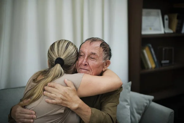 Een Zieke Ouderen Verblijf Een Ziekenhuis Origineel Photoset — Stockfoto