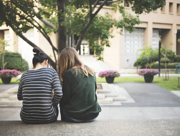 Junge Frauen studieren — Stockfoto