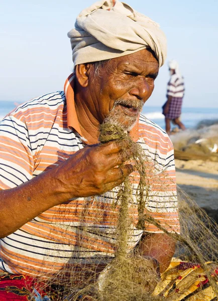 Indický Rybář Kerela Indie Originál Sada Fotek — Stock fotografie