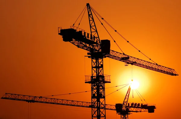 Construction Major Housing Project Sunset Original Photoset — Stock Photo, Image