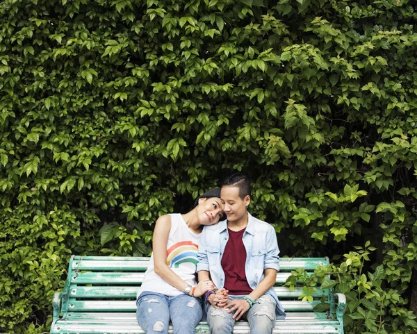 Lésbicas casal passar tempo juntos — Fotografia de Stock