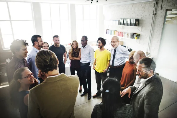 Group Diversity Workers Discussing Office Concept Original Photoset — Stock Photo, Image