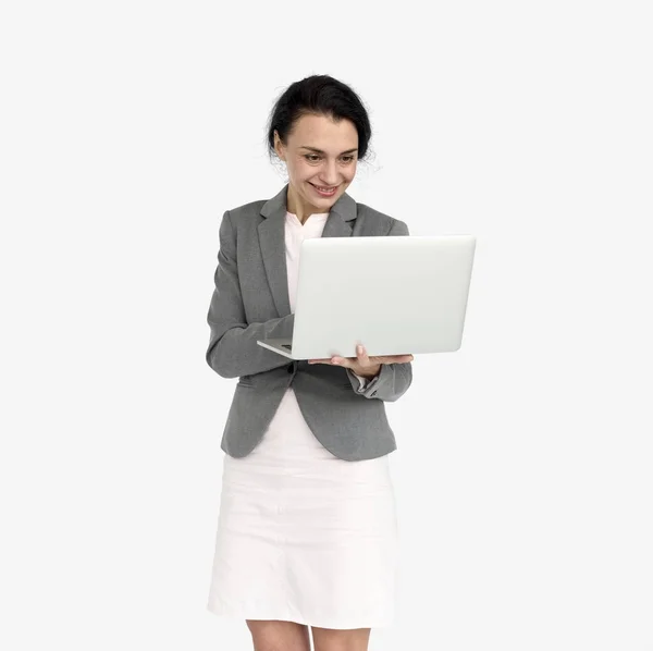 Woman using laptop — Stock Photo, Image