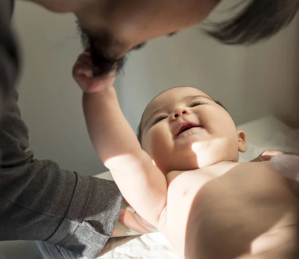 Father Taking Care His Child Original Photoset Stock Photo