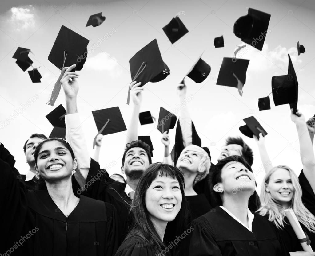 group of students of graduates happy at Graduation Ceremony, original photoset