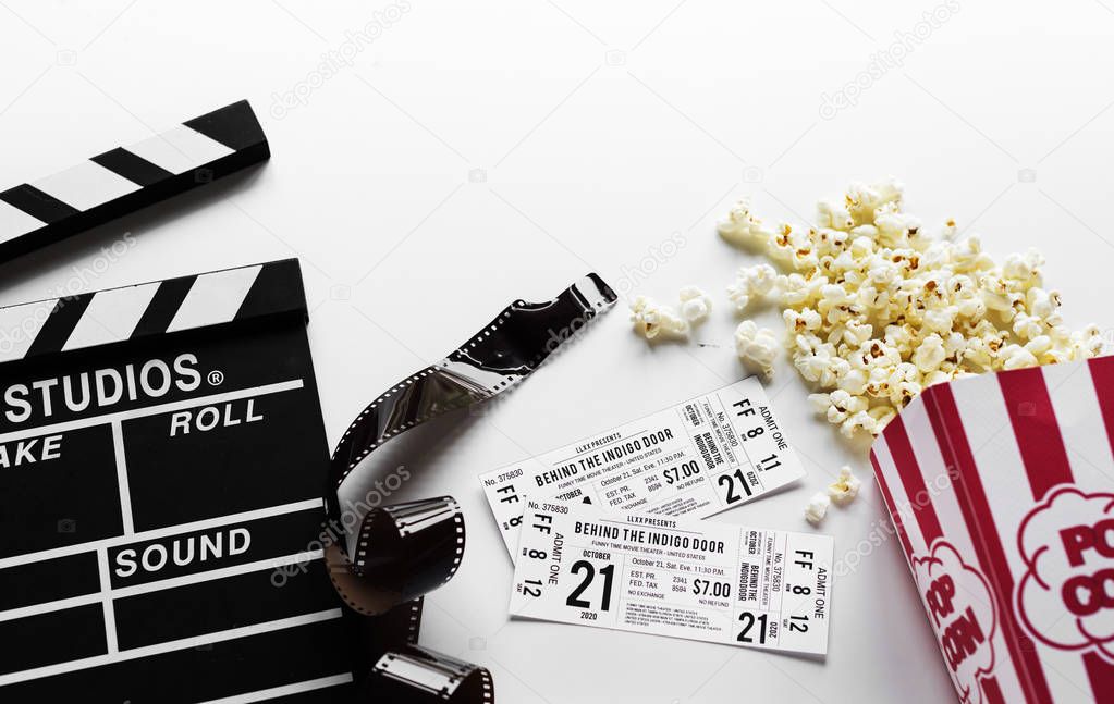 Movie objects on whit a background, original photoset