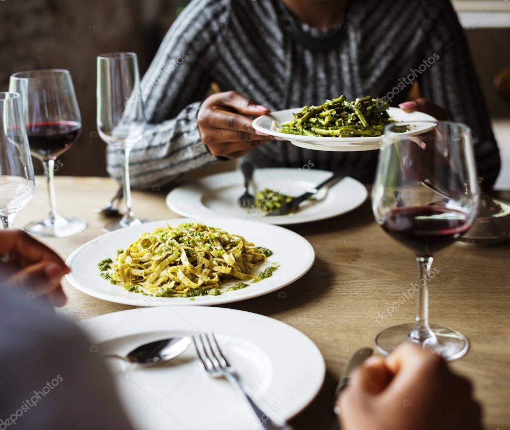 People eating in restaurant  