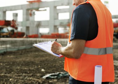 İnşaat alanında inşaat mühendisi. 