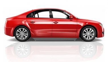 Kırmızı bir araba, orijinal Illustration photoset