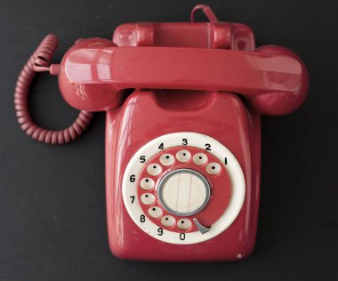 Retro kırmızı Masaüstü telefon, özgün photoset