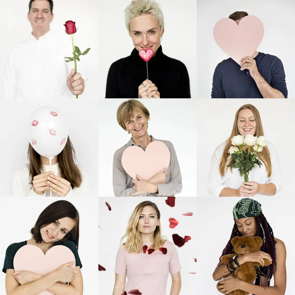 Collage de personas con amor —  Fotos de Stock