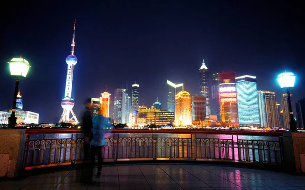 Tampilan Cahaya Shanghai Foto Asli — Stok Foto