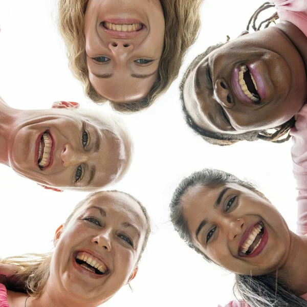 Women Circle Looking Camera Fighting Breast Cancer Original Photoset — Stock Photo, Image