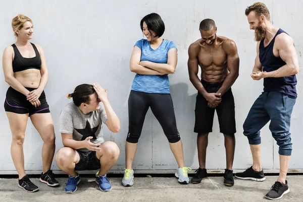 Diversiteit Mensen Sportschool Originele Photoset — Stockfoto