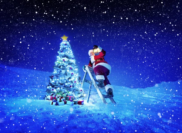 Noel Baba, kış Harikalar Diyarı — Stok fotoğraf
