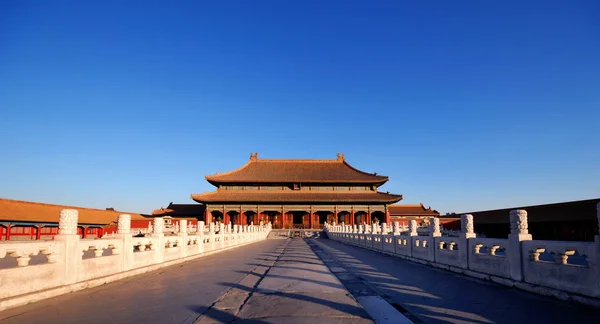 Encantadora Ciudad Prohibida Beijing Luz Del Sol Temprano Mañana Fotoset — Foto de Stock