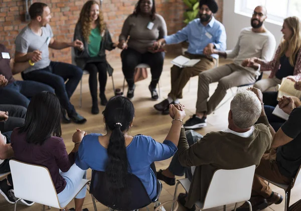 Grupo Pessoas Diversidade Seminário Conceito Photoset Original — Fotografia de Stock