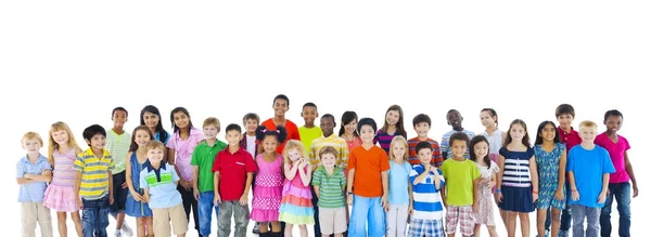 Group of diverse kids in studio — Stock Photo, Image
