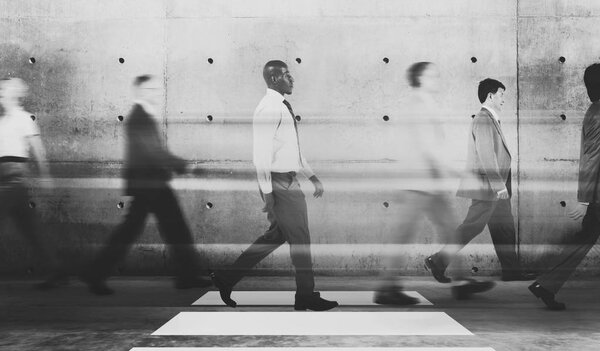 Business people on the move, original photoset