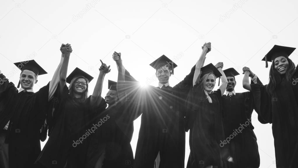 Group of diverse graduating students, original photoset