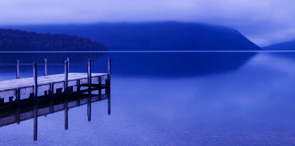 Tranquil Peaceful Lake Jetty New Zealand Original Photoset — Stock Photo, Image