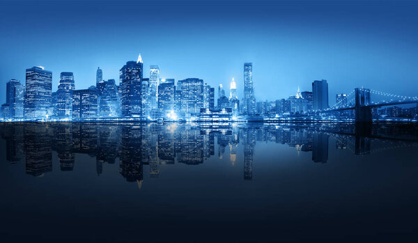 A view of New York city at night time, original photoset