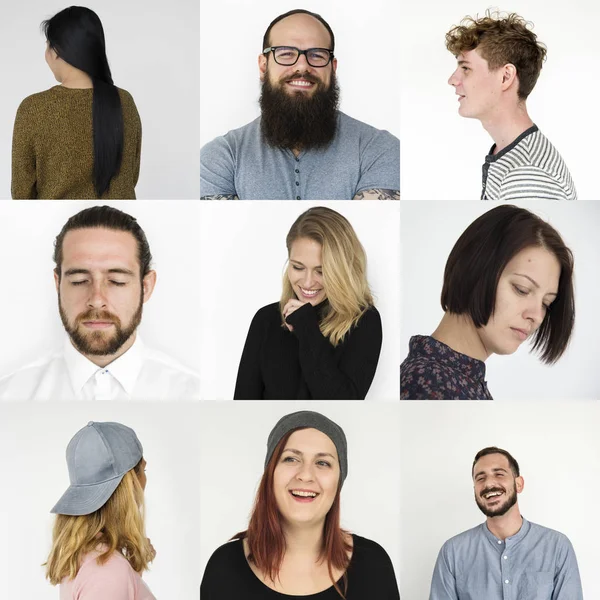 Diversity hipster people collection collage — Stock Photo, Image