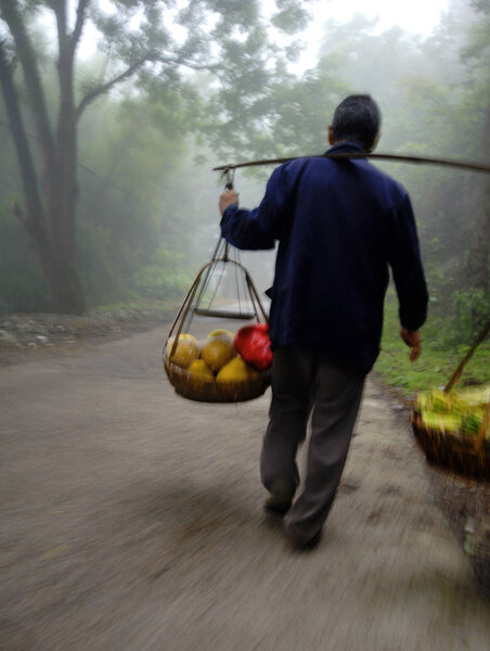 Chinese man on his way to market, original photoset