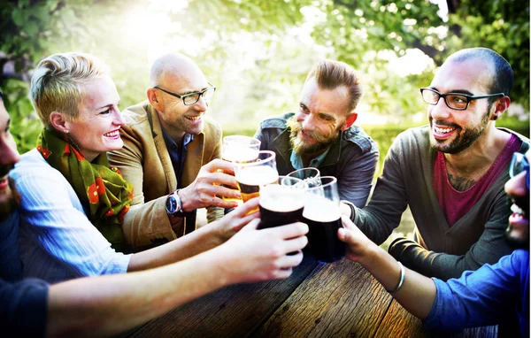 Vänner Party Utomhus Fest Lycka Konceptet Ursprungliga Fotosätta — Stockfoto