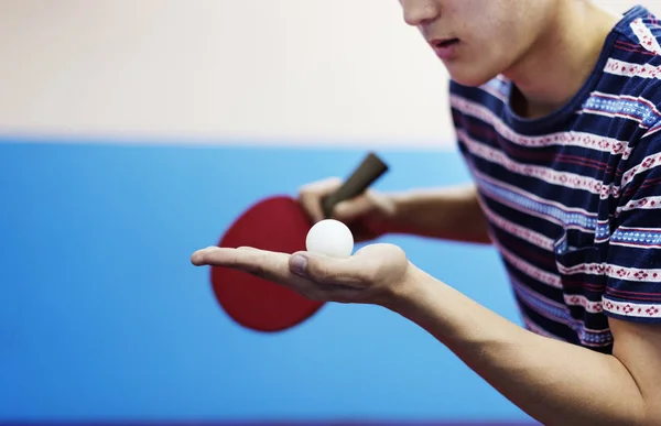 Sportman Παίζοντας Πινγκ Πονγκ Αθλητισμού Πινγκ Πονγκ Έννοια — Φωτογραφία Αρχείου