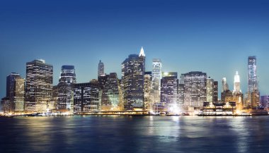 Gece vakti, orijinal New York şehrinin bir manzaraya photoset