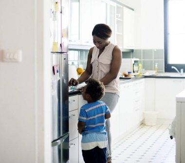 Anne ve çocuğu mutfak, orijinal photoset